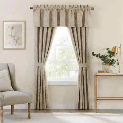 Rose Tree Lucianna  Room Darkening Curtain Panel  50'' W X 84'' (Set of 2) Beige - Image 1 of 4