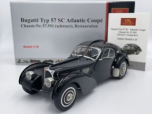 CMC 1/18 Bugatti Typ 57 SC Atlantic Coupe Chassis-Nr. 57.591 Schwarz/Black M-085