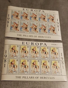GIBRALTAR THE PILLARS OF HERCULES EUROPA 2 SHEETS MNH - Picture 1 of 1