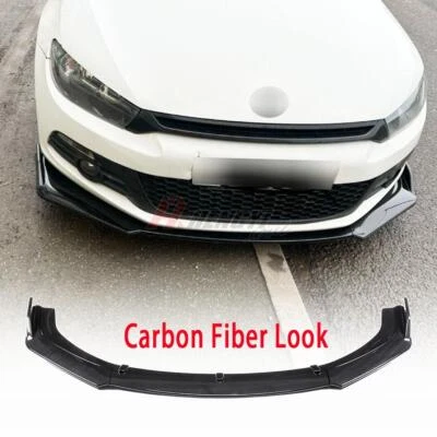 FOR VW SCIROCCO Ⅲ 2008-2017 FRONT SPOILER LIP SPLITTER DIFFUSER CARBON BLACK - Imagen 1 de 4
