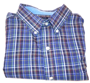 Chaps Herren Hemd Baumwollmischung XXL 2XL Button Down Langarm blau kariert - Bild 1 von 6