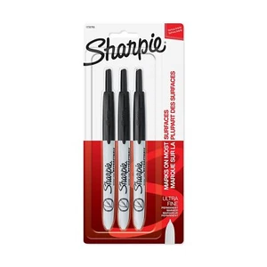 Sharpie Retractable Permanent Markers Ultra Fine Point Black 711458 - Picture 1 of 5