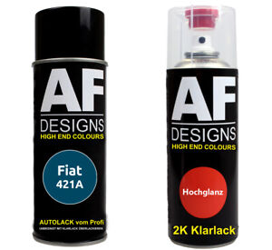 Spraydose für Fiat 421A Blu Blitz Perl 2K Klarlack Basislack Sprühdose