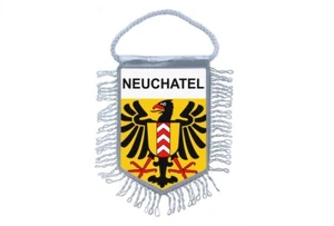 Mini banner flag pennant mirror cars country banner switzerland neufchatel - Picture 1 of 1