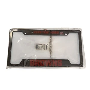 Cleveland Browns Season Ticket Holder Car License Plate Cover Brown NIB NFL - Picture 1 of 5