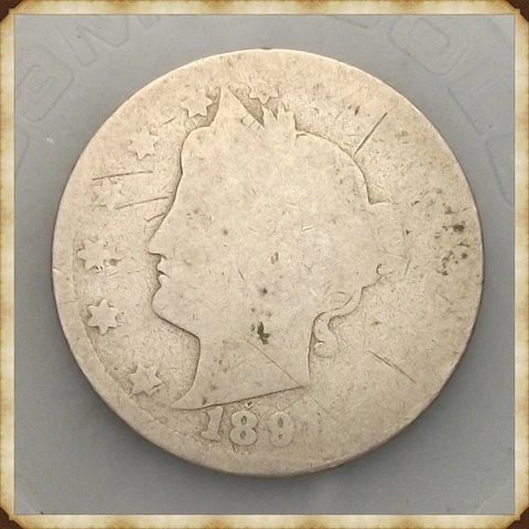 1891 Liberty Nickel   "Actual Coin Pictured" Cover