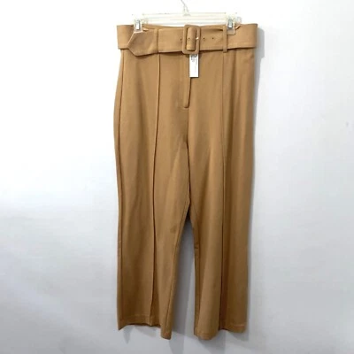 Drew Women's Size 12 NWT Belted Straight Leg Knit Pants Camel Beige 81443 - Изображение 1 из 4
