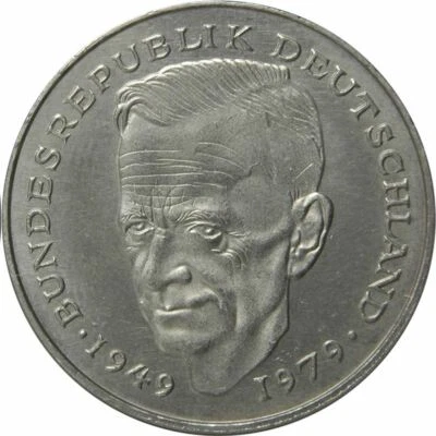 West German 2 Deutsche Mark Coin | Kurt Schumacher | KM149 | 1979 - 1993 - Image 1 of 4
