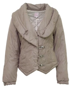 Lola Espeleta Light Brown Fancy Quilted Microfiber Short Jacket For Women - Picture 1 of 10