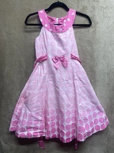 Bonnie Jean Girls 14 Pink White Polka Dot Spring Dress Easter - Picture 1 of 7