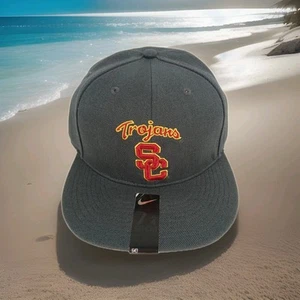 Nike USC Trojans Nike 643 Hat Fitted Size 7 1/4 Wool Gray Embroidered Logo NCAA - Picture 1 of 16