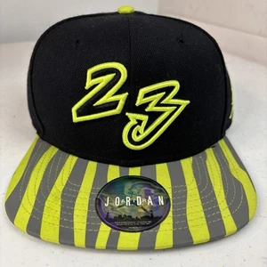 Air Jordan 23 Retro Venom Green Jumpman Hat Snapback Cap Black Men - Picture 1 of 8
