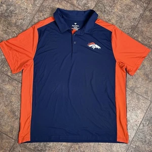 Fanatics Denver Broncos Mens Polo Shirt Sz 1XB Short Sleeve Stretch NFL Football - Picture 1 of 3