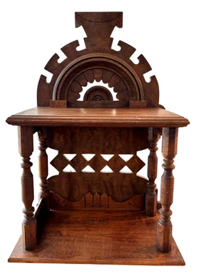 ANTIQUE EASTLAKE HANDCARVED SOLID WOOD SHELF, ORNATE DETAIL,  24Hx15Wx9D, 8+LBS - Image 1 of 4