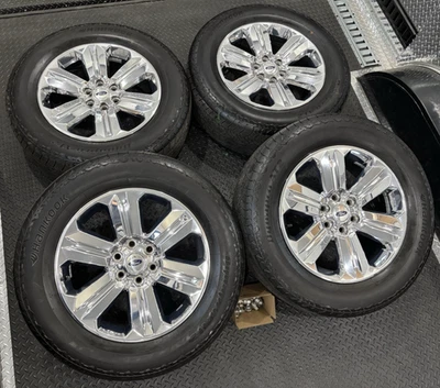 Ford 20" F-150 Lariat Chrome OEM Factory Wheels Tires Rims Platinum Limited TPMS - Image 1 of 4