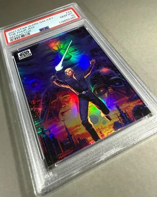 (PSA 10) 2021 Star Wars Galaxy #29, “The Four Jedi” Refractor - Image 1 of 3