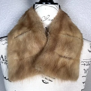 Vintage Mink Fur Collar Sz 5" x 28" Lined Blonde - Picture 1 of 8
