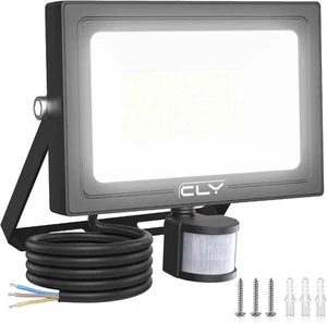 LED Security Light Outdoor Motion Sensor IP66 Waterproof Black 220V 80W 6500K - Picture 1 of 8