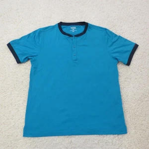 Rhone Shirt Mens Medium Blue Henley Short Sleeve Athletic Performance Tee Tech - Picture 1 of 8