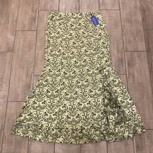 NWT Maxi Skirt XL Green Black Jacquard Ruffles Mermaid Whimsigoth Fairycore Punk - Picture 1 of 11