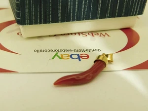 Italian PenDant of Gold 18k 750 Horn in natural gem stone and lucky for unisex - Picture 1 of 3