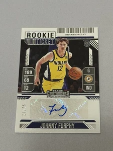 2024-25 Panini Silhouette Rookie Ticket Johnny Furphy RC Auto /75 Pacers - Bild 1 von 2