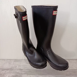 Women’s Hunter Wellies Size 3 Original Black With Bag - Picture 1 of 21