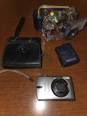 Cannon Powershot SD500 Elph With Underwater Case, Leather Case, Charger - image 1 of 4
