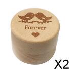 2X Blank Rustic   Bearer Round   Pillow Box Wooden Jewelry Box FOREVER