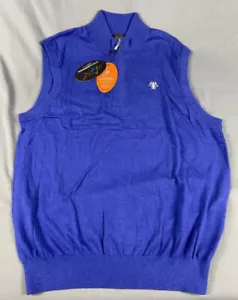 Greg Norman Golf Sweater Vest FW Series Chest Logo 1/2 Zip Medium Blue MSRP $66 - Picture 1 of 7