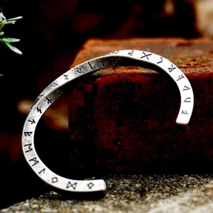 EDELSTAHL Armband geschwungen keltisch Wikinger Runen - Picture 1 of 15