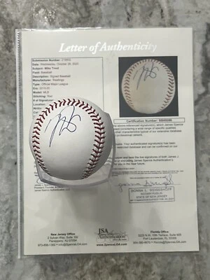 Mike Trout Autographed Signed OML Baseball Angels JSA LOA/COA - Image 1 of 4