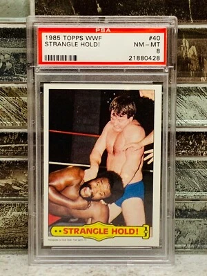 1985 Topps WWF #40 Strangle Hold! ROWDY RODDY PIPER PSA 8 NM-MT 🔥  - Image 1 of 2