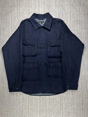 ENGINEERED GARMENTS Explorer Shirt, MEN'S MEDIUM, Broken Denim, Indigo Blue USA - Image 1 of 4