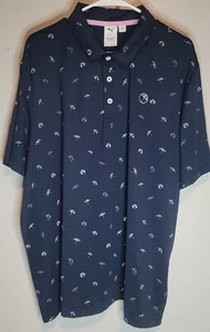 Puma Arnold Palmer Polo Shirt Mens XL Navy Graphic Umbrella Short Sleeve Golf - Picture 1 of 5