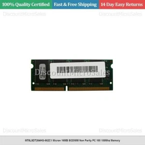 MT8LSDT264HG-662C1 Micron 16MB SODIMM Non Parity PC 100 100Mhz Memory - Picture 1 of 1