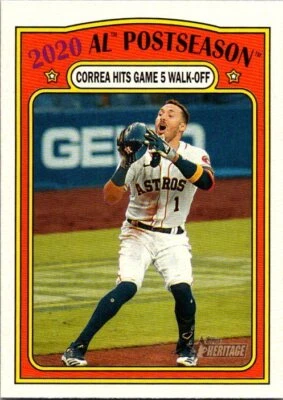 2021 Topps Heritage #23 2020 AL Postseason: Correa Hits Game 5 Walk-Off - Image 1 of 2