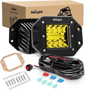 Nilight 2PCS 42W Flush Mount Amber LED Light Pods Upgraded Combo Beam Light - Picture 1 of 9