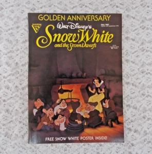 Walt Disney Blancanieves y los siete enanitos revista aniversario dorado con póster-1987 - Imagen 1 de 7
