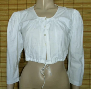 WEISSE DIRNDLBLUSE - TRACHTENBLUSE - COTTON - VINTAGE - GR. S - Bild 1 von 2