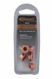 Tuerca destellada de cobre Connect 30737 brida y bloqueo automático M8 x 1,25 x 12 mm hexagonal 5 piezas - Imagen 1 de 12