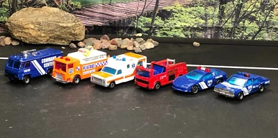 6 VTG Matchbox 1:63 1:69 POLICE/FIRE RESCUE CARS Camaro Z-28 FORD LTD AS-IS - Image 1 of 4