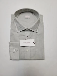 LUCIANO BARBERA Men's 2XL Light Green Check Light Weight Woven Long Sleeve Shirt - Picture 1 of 10