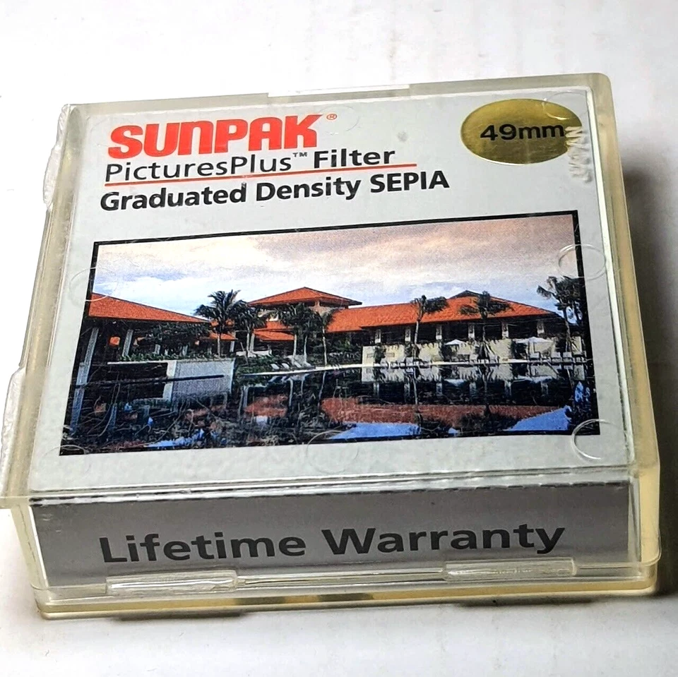 49mm Graduated Density Sepia Color Glass Lens filter Coated 49 mm Japan Sunpak - Image 1 of 2