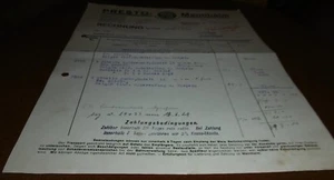 rechnung alt presto fahrrad vertriebs gesellschaft mannheim 1927 oldtimer deko - Bild 1 von 3