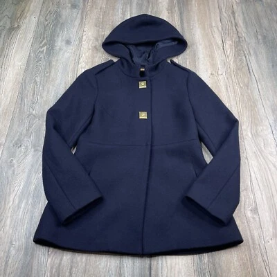 Chaqueta chaquetón para mujer Diane Von Furstenberg mezcla de lana azul marino talla 4 Foto 1 de 4