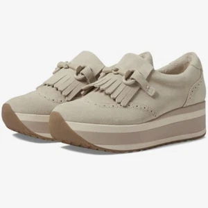 Dolce Vita Jhax Platform Shoes Womens 8 Tan Suede Slip On Casual Sneakers Loafer - Picture 1 of 14