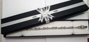 925 Sterling Silver Angus & Coote Italian made 20cm Cubic Zirconia Link Bracelet - Picture 1 of 10