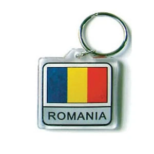 Romania Flag Acrylic Keychain / Key ring  NIP - FREE US SHIPPING Romanian - Picture 1 of 1