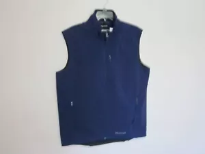 Men's Marmot Approach Vest Size L Navy Full Zip Logo NWT - Picture 1 of 7